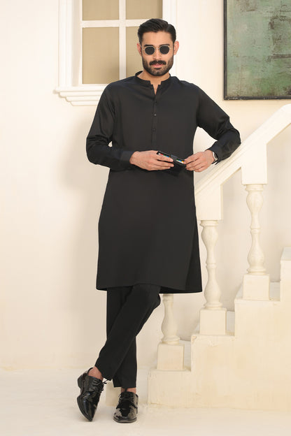 Cotton Black Kurta Pants - 1813