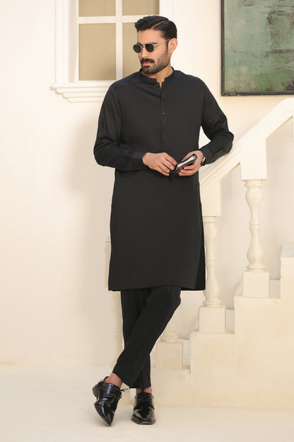 Cotton Black Kurta Pants - 1813