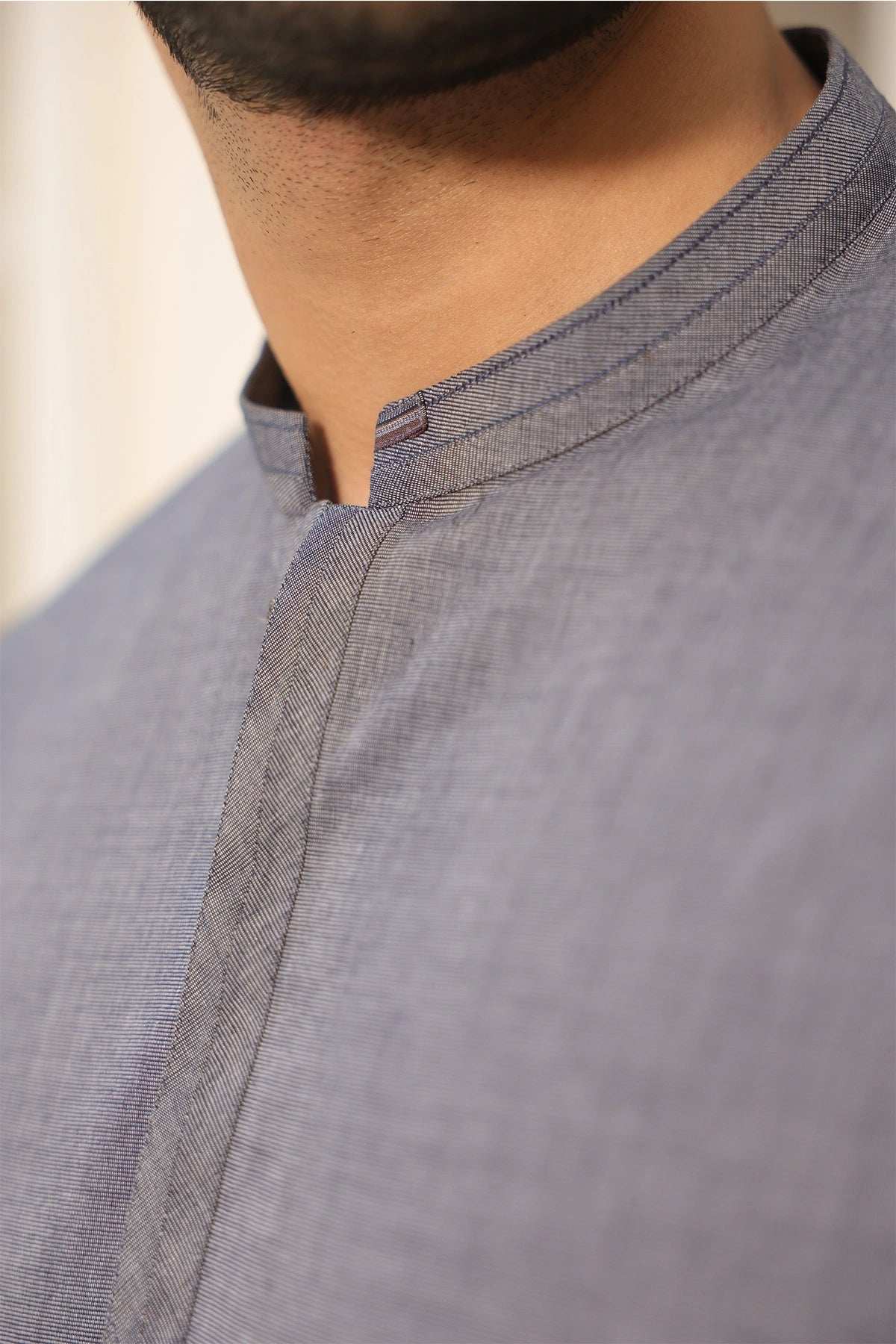 Blue Cotton Kurta with Pants for Men