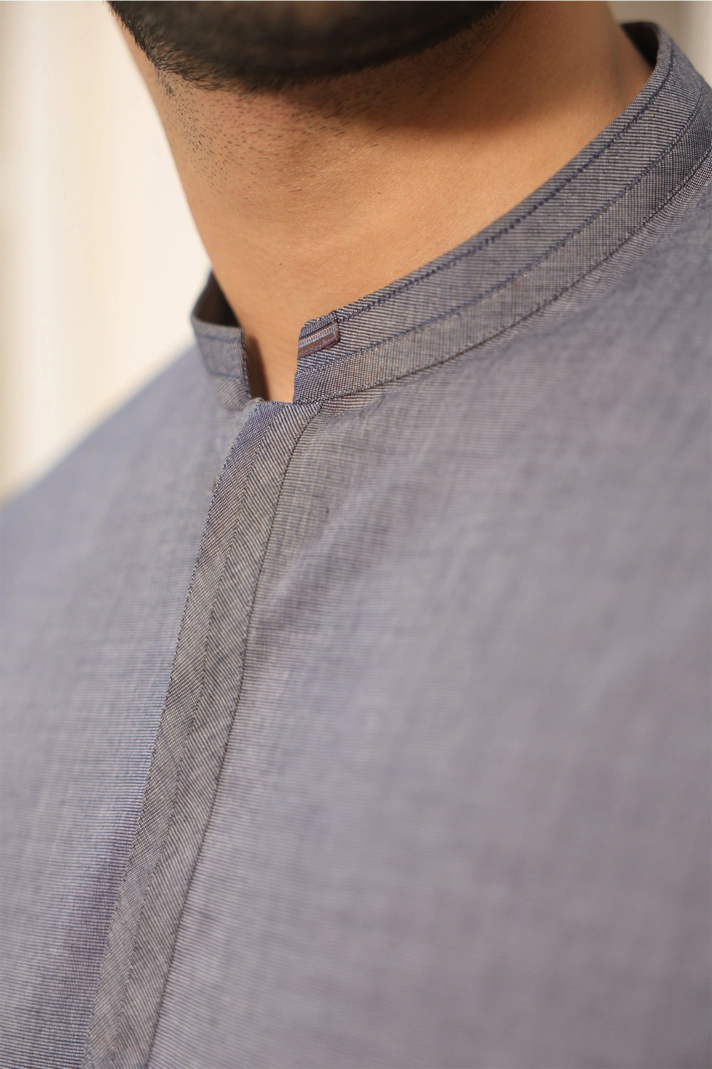Blue Cotton Kurta with Pants for Men