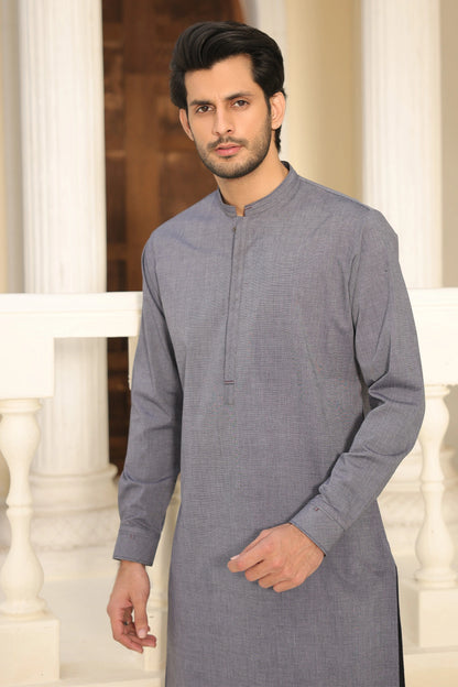 Blue Cotton Kurta with Pants for Men