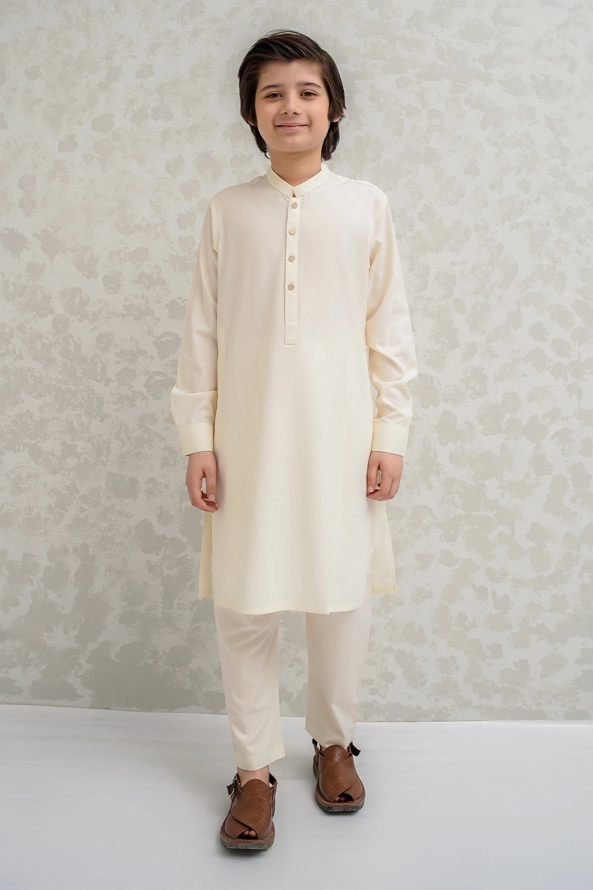 Boys Cream Kurta Pajama