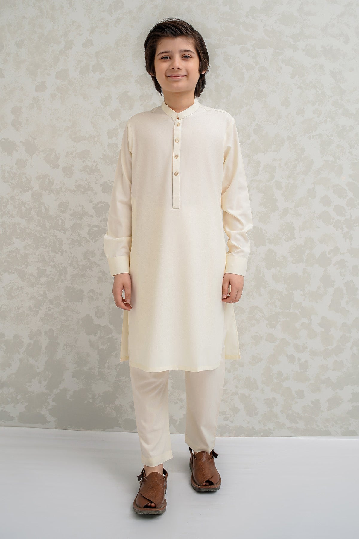 Boys Cream Kurta Pajama - B623