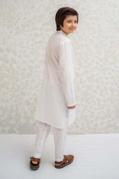 Boys Off White Kurta Pajama - B620