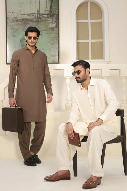 Mens Brown Kurta Shalwar - 1833
