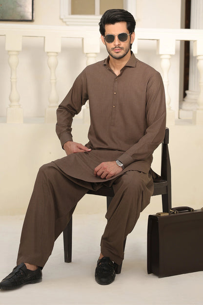 Mens Brown Kurta Shalwar - 1833