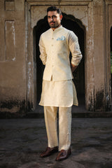 Ivory Self Embroidered Men’s Waistcoat