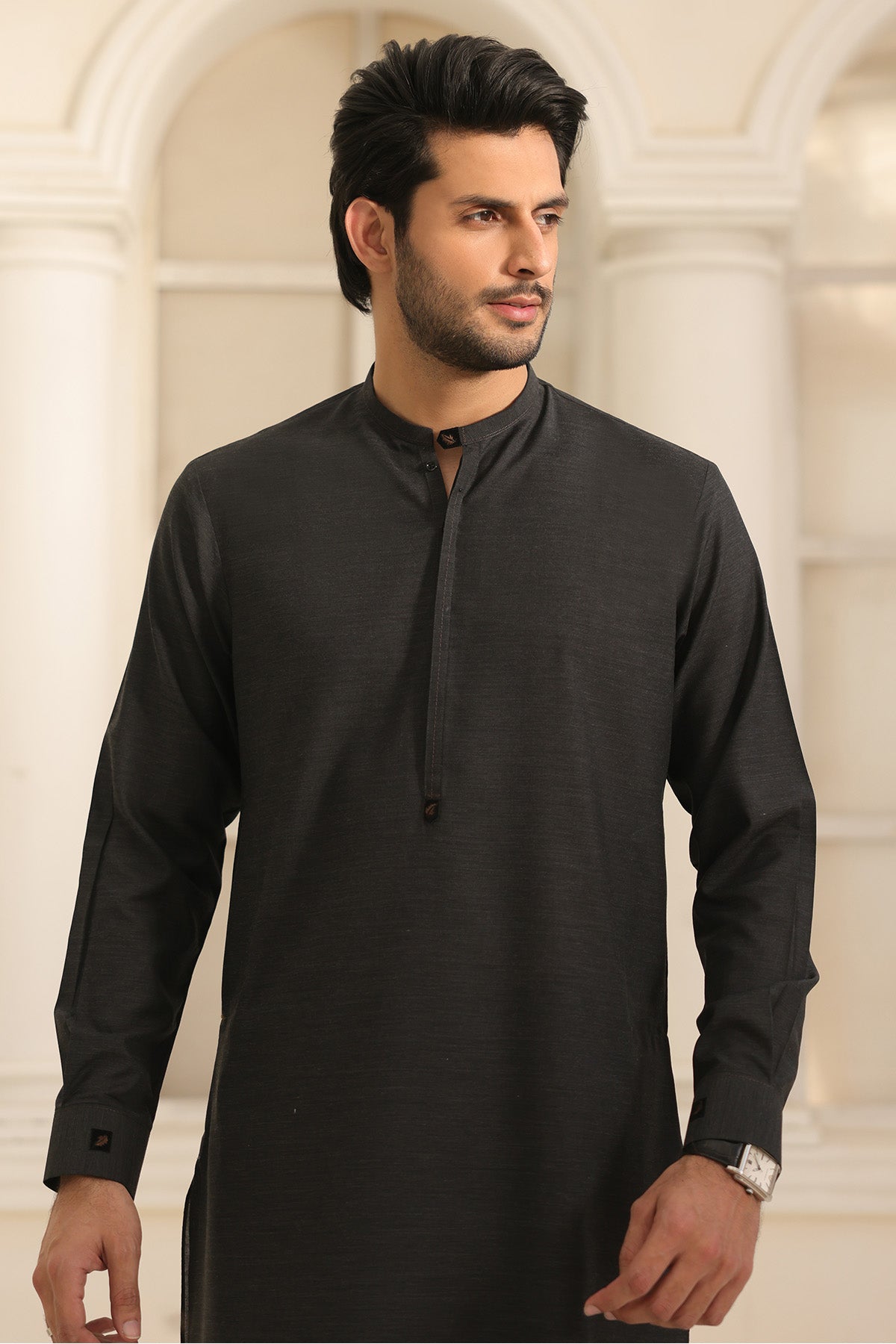 Black Kurta With Pants - 1823