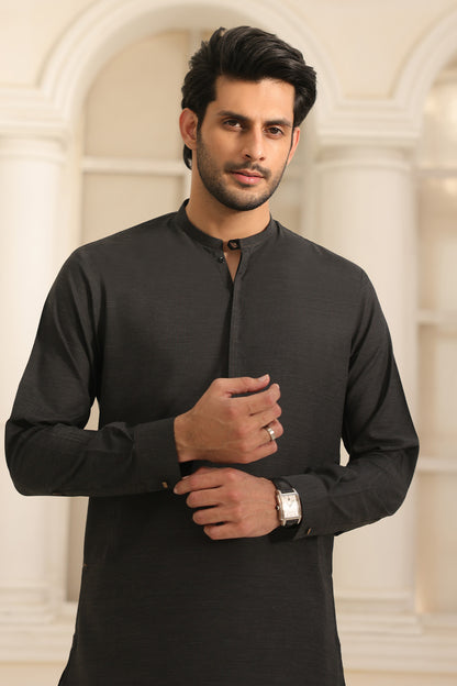 Black Kurta With Pants - 1823