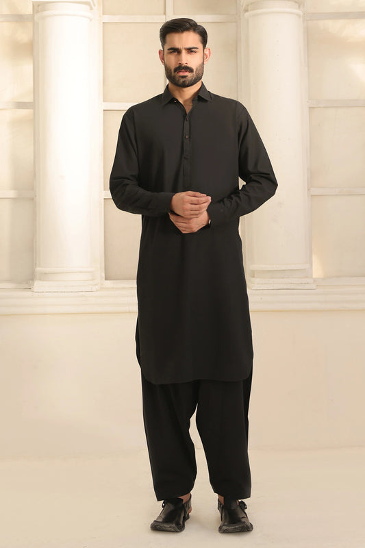 Mens Black Kurta Shalwar Dress