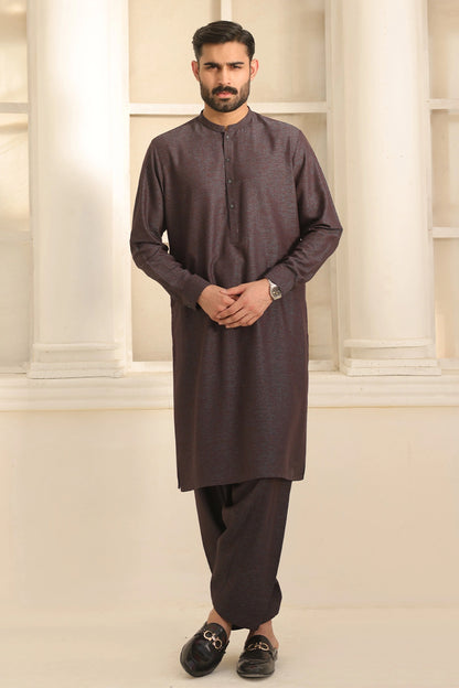 Men Maroon Kurta Shalwar