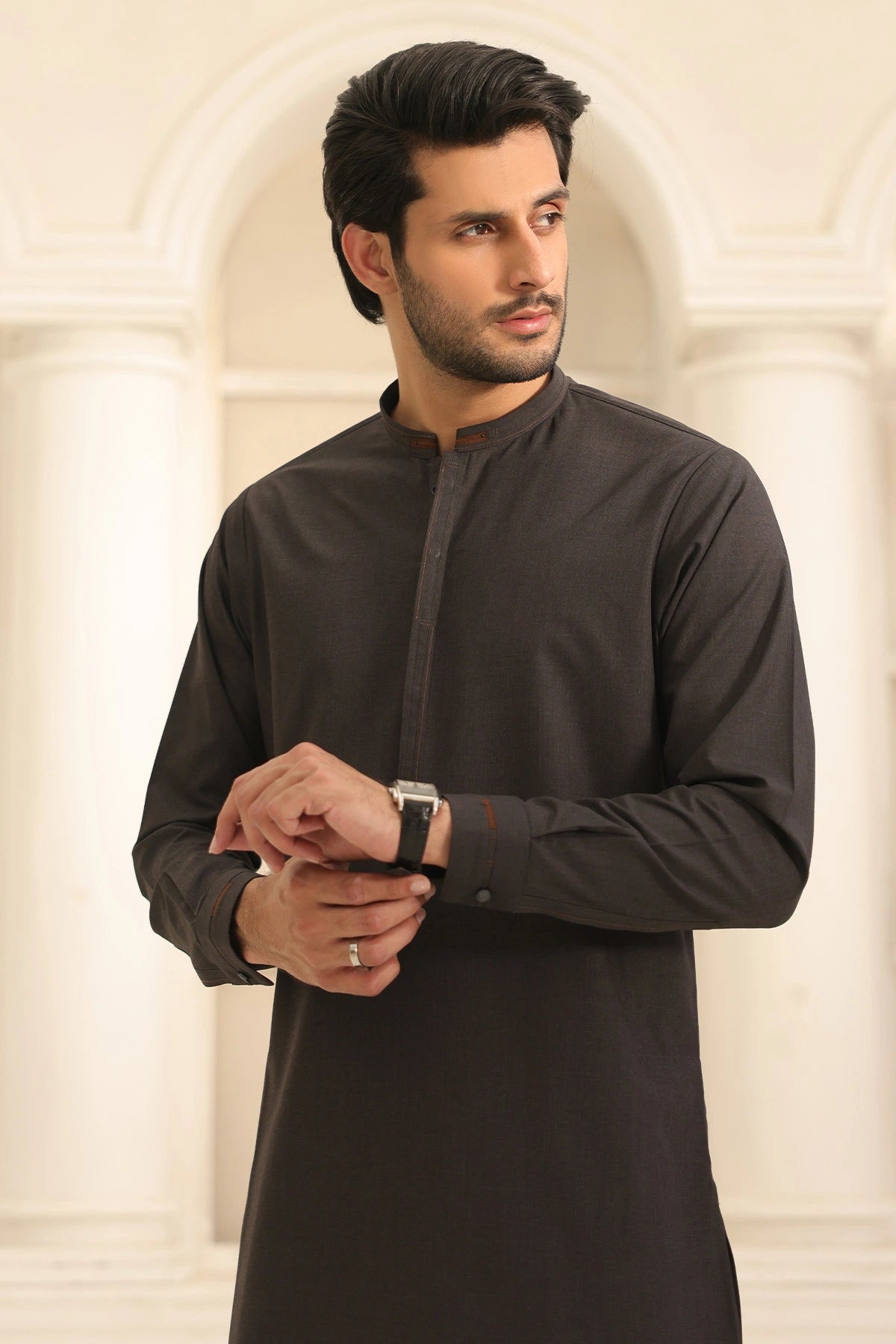Black Kurta with Pants for Men