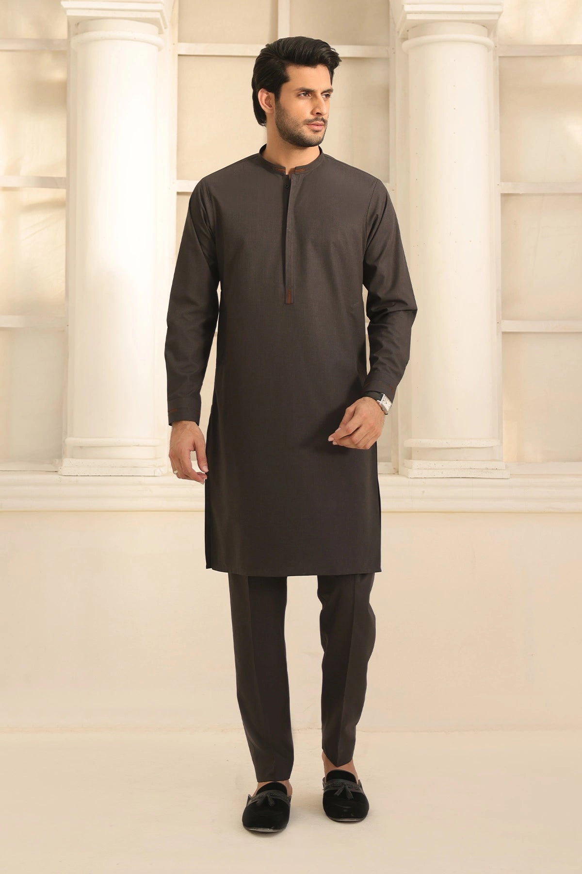 Black Kurta with Pants for Men