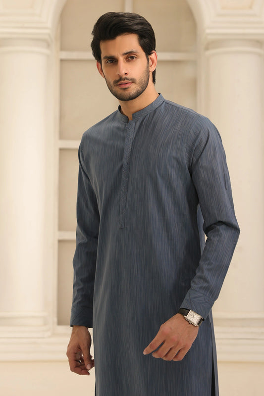 Cotton Blue Kurta & Pants for Men