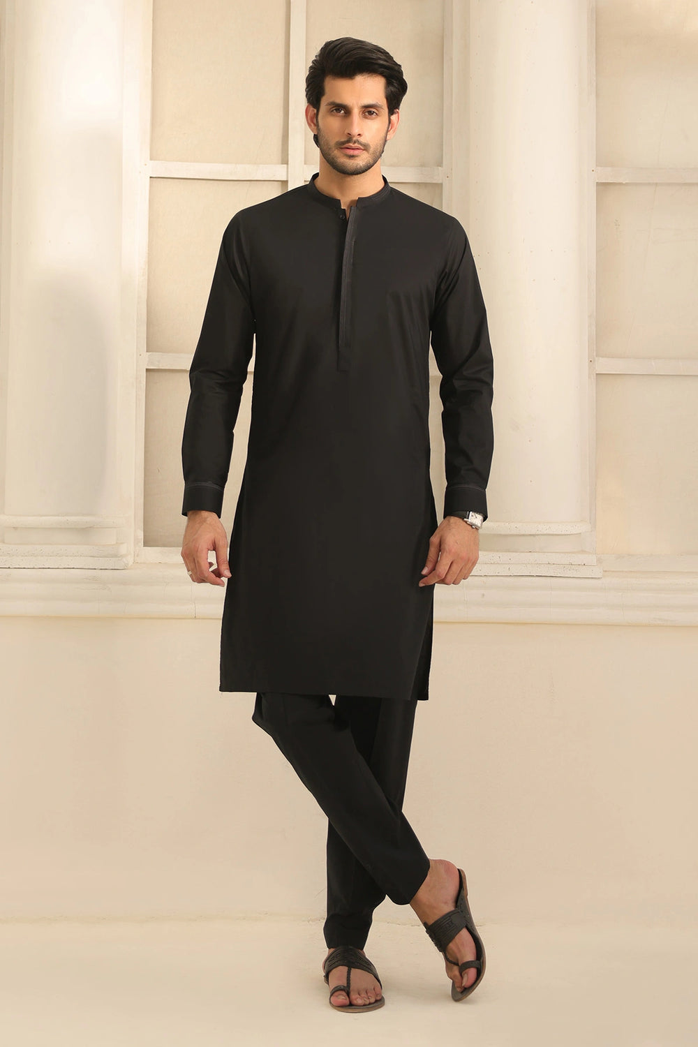 Cotton Black Kurta Pant for Men