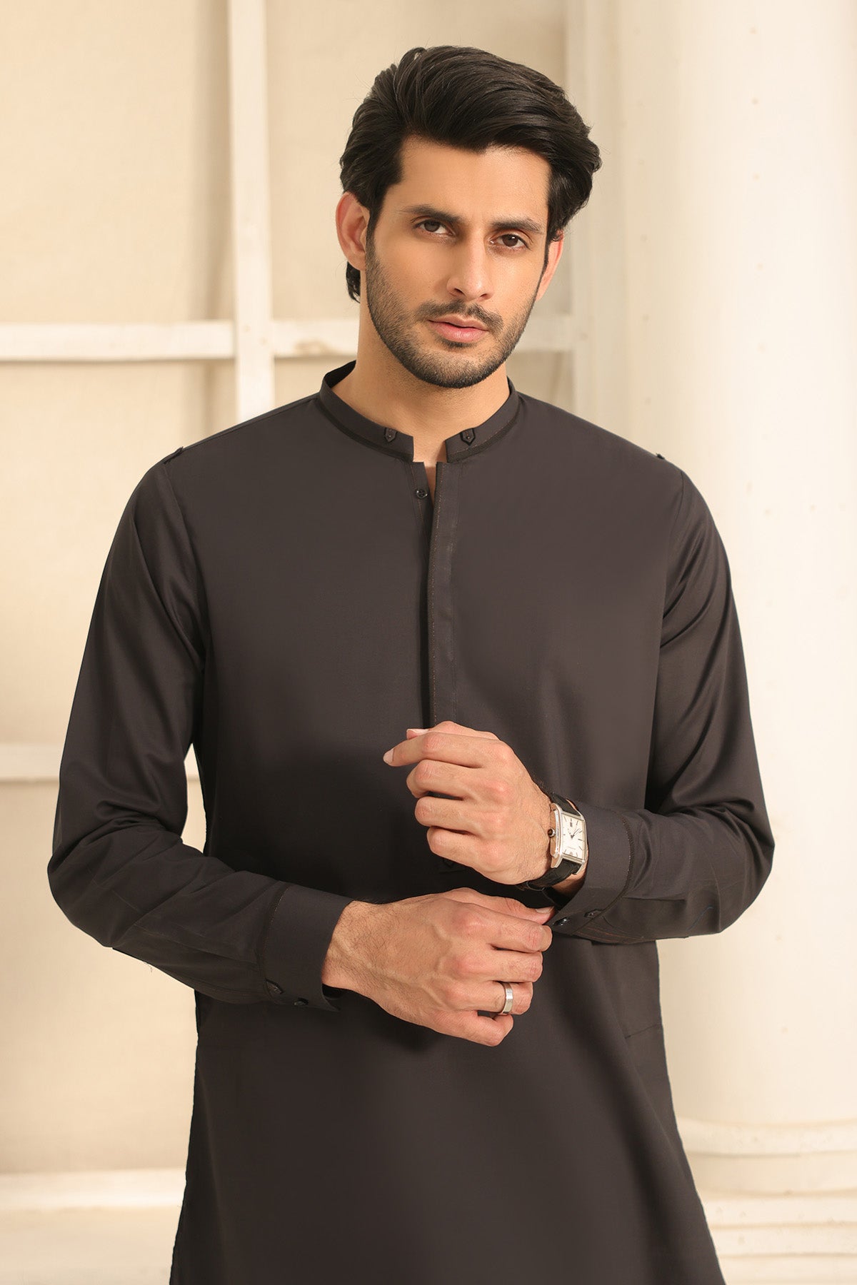 Black Kurta With Pants - 1809