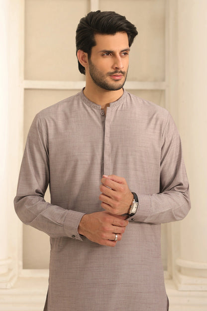 Mens Grey Cotton Kurta Shalwar