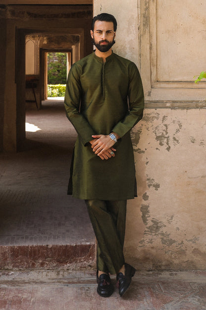 GREEN EMBOIDERED WAIST COAT WITH HAND WORK