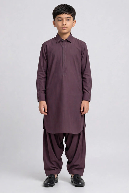 Boys Maroon Shalwar Kameez B-673