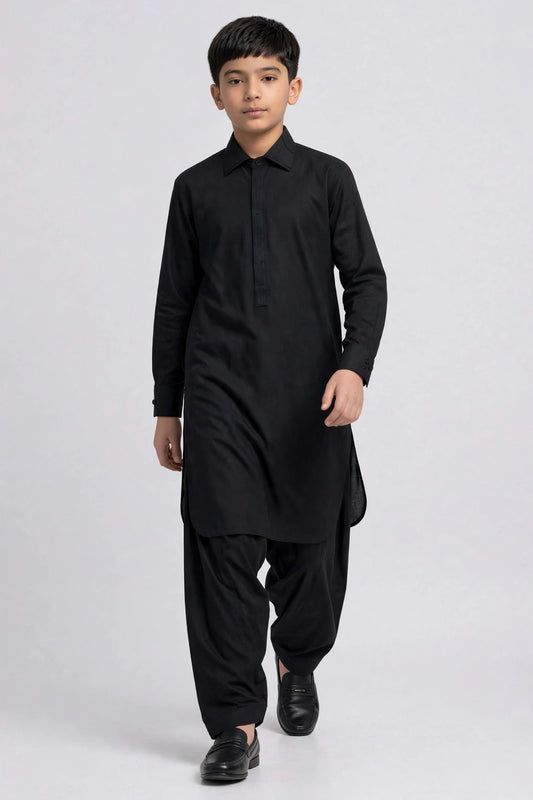 Boys Black Shalwar Kameez B-673