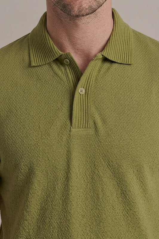 Jacquard polo with jacquard self lining collar GPT-008