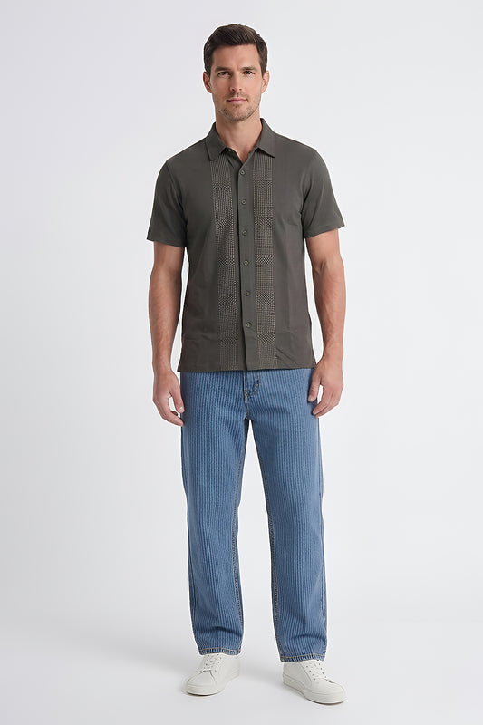 FRONT OPEN JERCEY TEE WITH PRINT GFOT-004