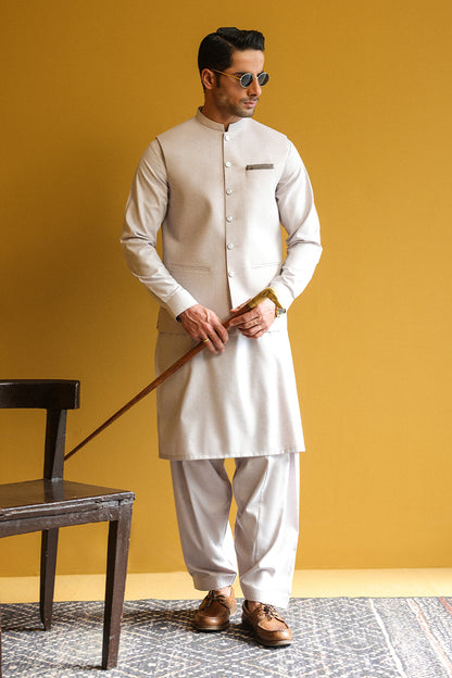 Men's Kurta Shalwar with Waistcoat - 1915