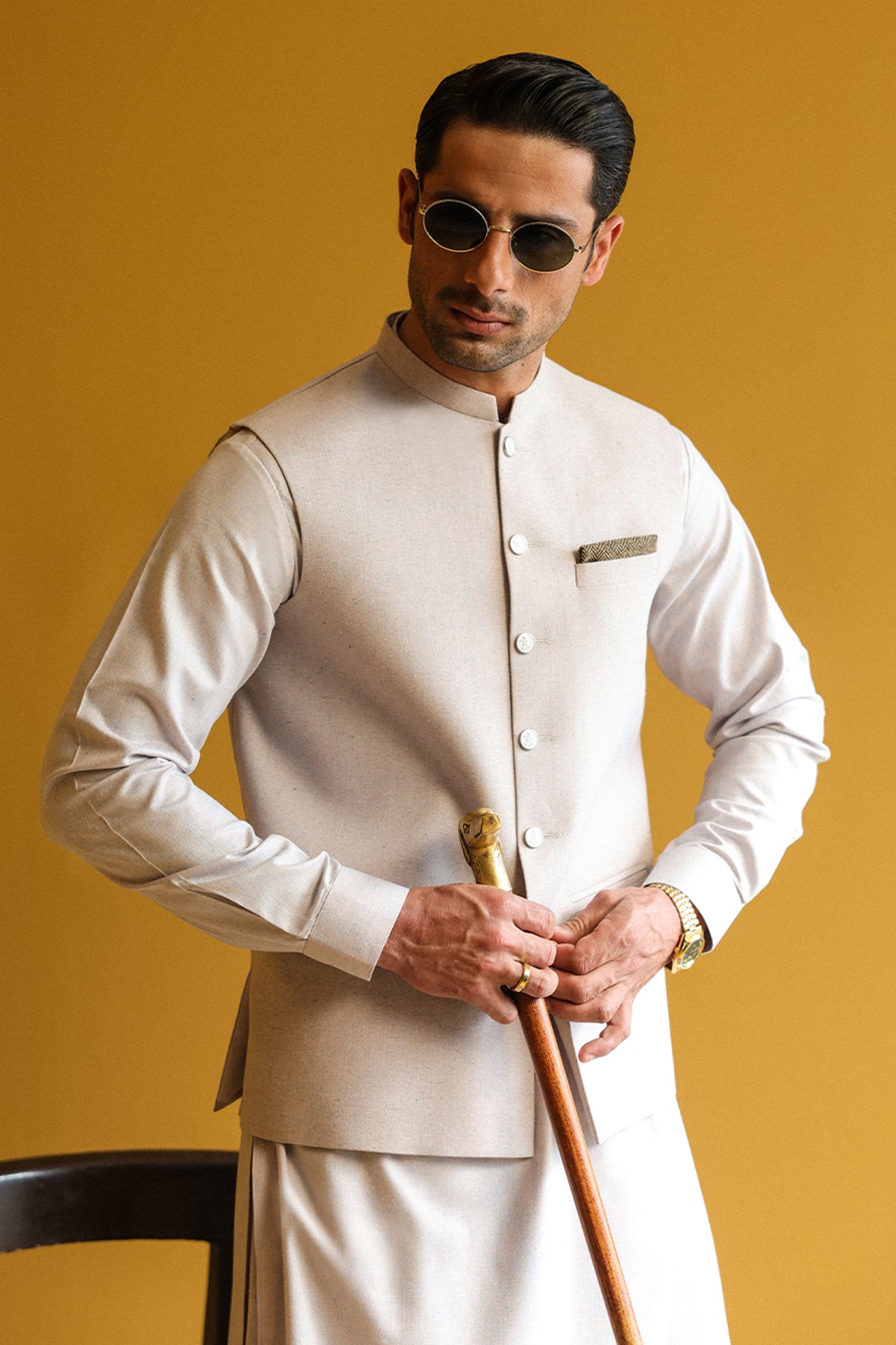 Men's Kurta Shalwar with Waistcoat - 1915