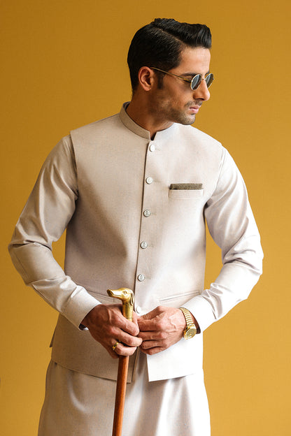 Men's Kurta Shalwar with Waistcoat - 1915