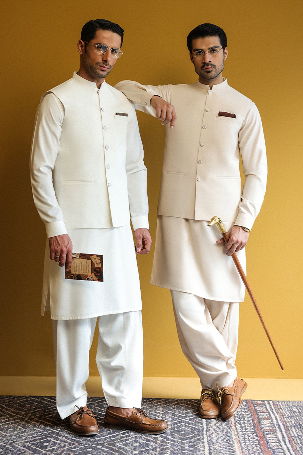 Men's Kurta Shalwar with Waistcoat - 1888