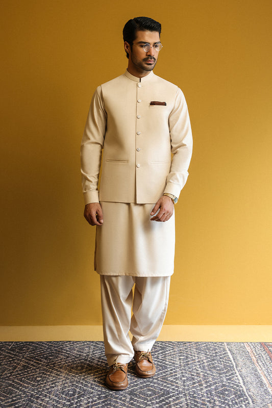 Men's Kurta Shalwar with Waistcoat - 1888