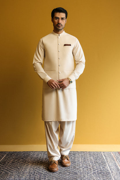 Men's Kurta Shalwar with Waistcoat - 1888