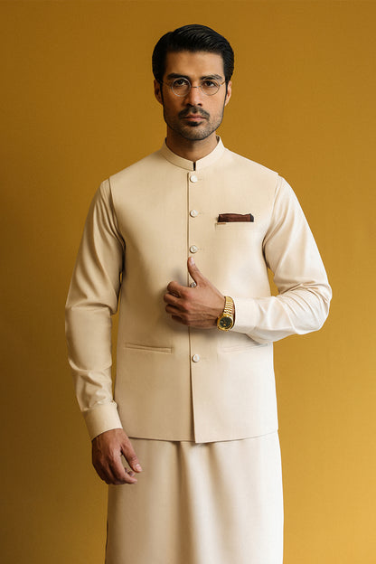 Men's Kurta Shalwar with Waistcoat - 1888