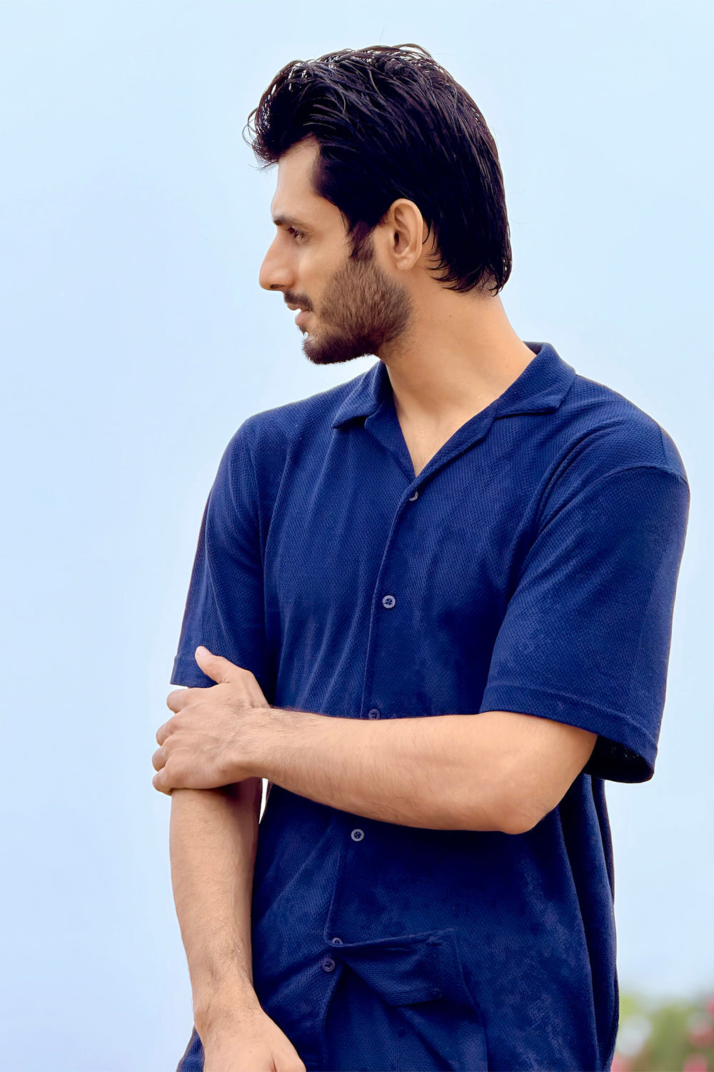 Mens Popcorn Front-Open Tee Online Pakistan