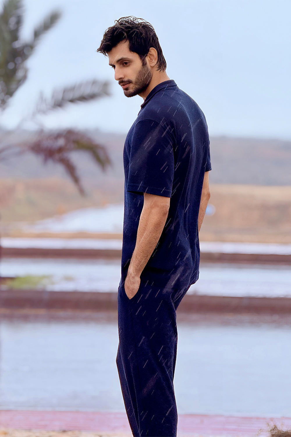 Mens Popcorn Front-Open Tee Online Pakistan